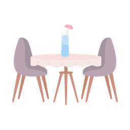 Restaurant table and chairs  Icon