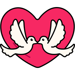 Birds Two With Heart  Icon