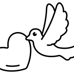 Bird Flying With Heart  Icon