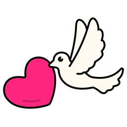 Bird Flying With Heart  Icon