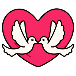 Birds Two With Heart  Icon