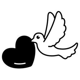 Bird Flying With Heart  Icon