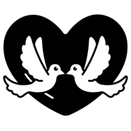 Birds Two With Heart  Icon