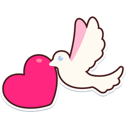 Bird Flying With Heart  Icon