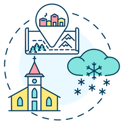 European winter village  Icon