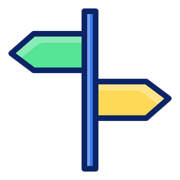 Cross road sign  Icon