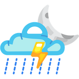 Cloud Rain Storm Moon  Icon