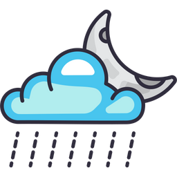 Cloud Rain Moon  Icon