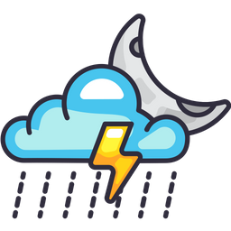 Cloud Rain Storm Moon  Icon