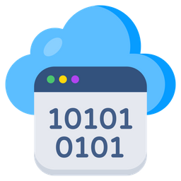 Cloud Binary Data  Icon