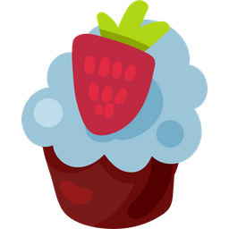 Cupcake With Strawberry  Icon