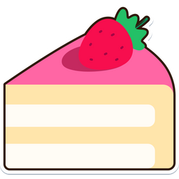 A Piece of Vanilla Strawberry Cake  Icon