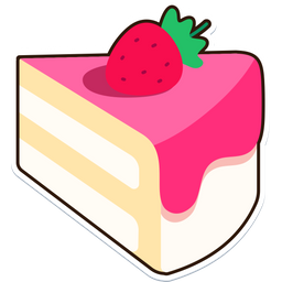 A piece of Vanilla Strawberry Cake tilted slightly upward  Icon