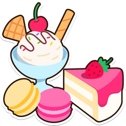 S Macaron Cake and Ice Cream Dessert  Icon