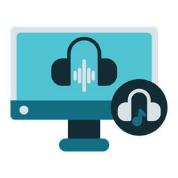 Computer And Headphone  Icon