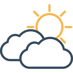 Cloud with Sun  Icon