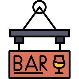 Bar Sign Board  Icon