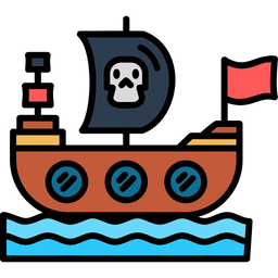 Pirates Ship Boat Galleon Icon
