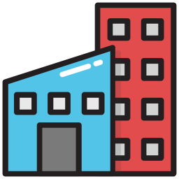 Flat Building Block Icon