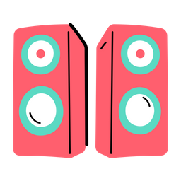 A doodle flat icon of speaker  Icon