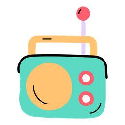 A drawing icon vector of radio  Icon