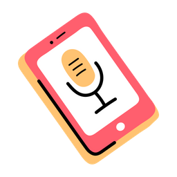 A doodle icon of mobile podcast  Icon