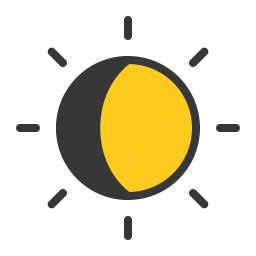 First quarter sun  Icon