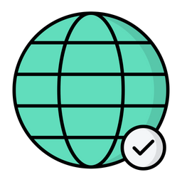 Globe Check  Icon