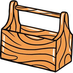 Caja de herramientas de madera  Icono