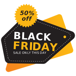 Black Friday Sales Label  Icon