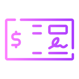 Bank Check  Icon