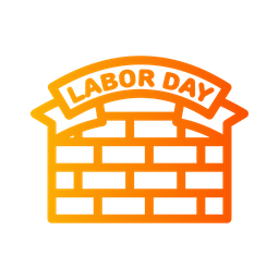 Labor Day Ribbon And Brick  Icon