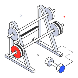 Icono 3d de contorno de moda de soporte de pesas  Icono