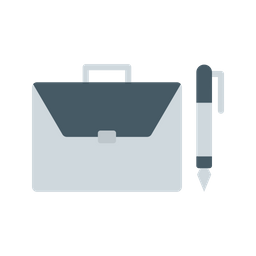 Briefcase And Pen  Icon