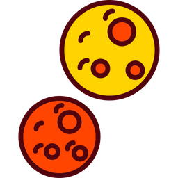Flying Moon Planets Icon