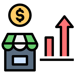 Growing Market  Icon