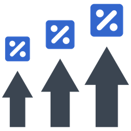 Aumentar a taxa de juros  Ícone