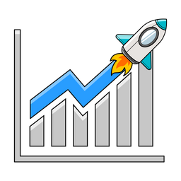 판매 분석 로켓 차트  아이콘