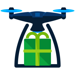 Delivery via drone  Icon