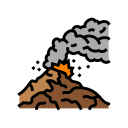 Active Volcano Lava Icon