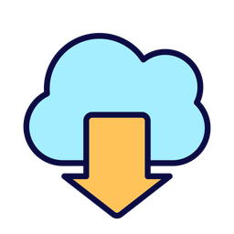 Télécharger des données à partir d'un stockage basé sur le cloud  Icône