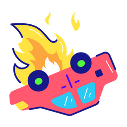 Burning Car  Icon