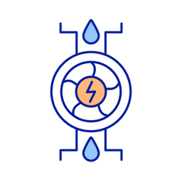 Electricity generation with water power  Icon