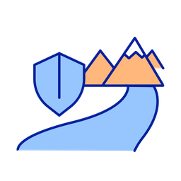 Segurança da área montanhosa  Ícone