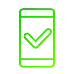 Mobile phone with check mark  Icon