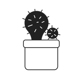 Cactus in pot monochrome  Icon