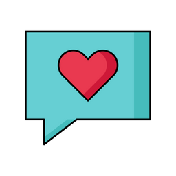 Comentarios positivos del corazón en el chat como  Icono