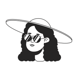 Mulher de óculos de sol com chapéu de verão  Ícone