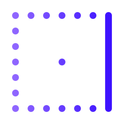 Borda direita pontilhada  Ícone