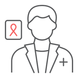 Oncologist doctor specialist oncology cancer ribbon person man  Icon